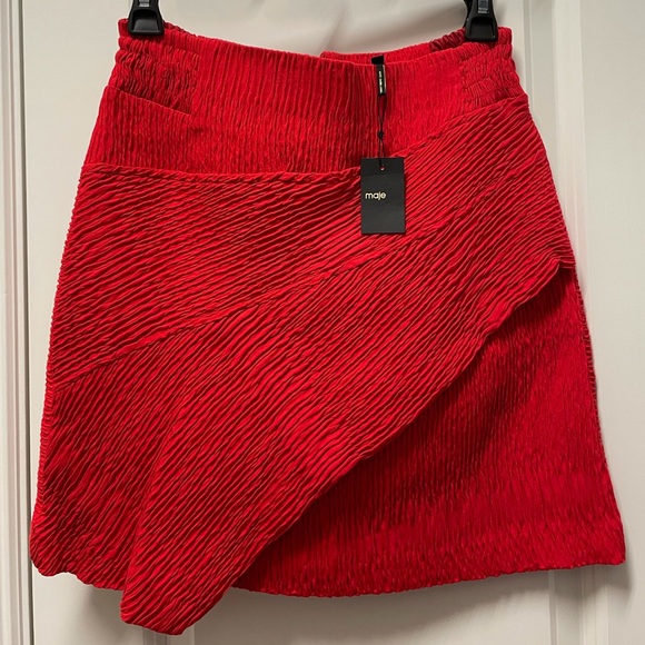 NWT Maje Mini Skirt RED - Picture 1 of 4